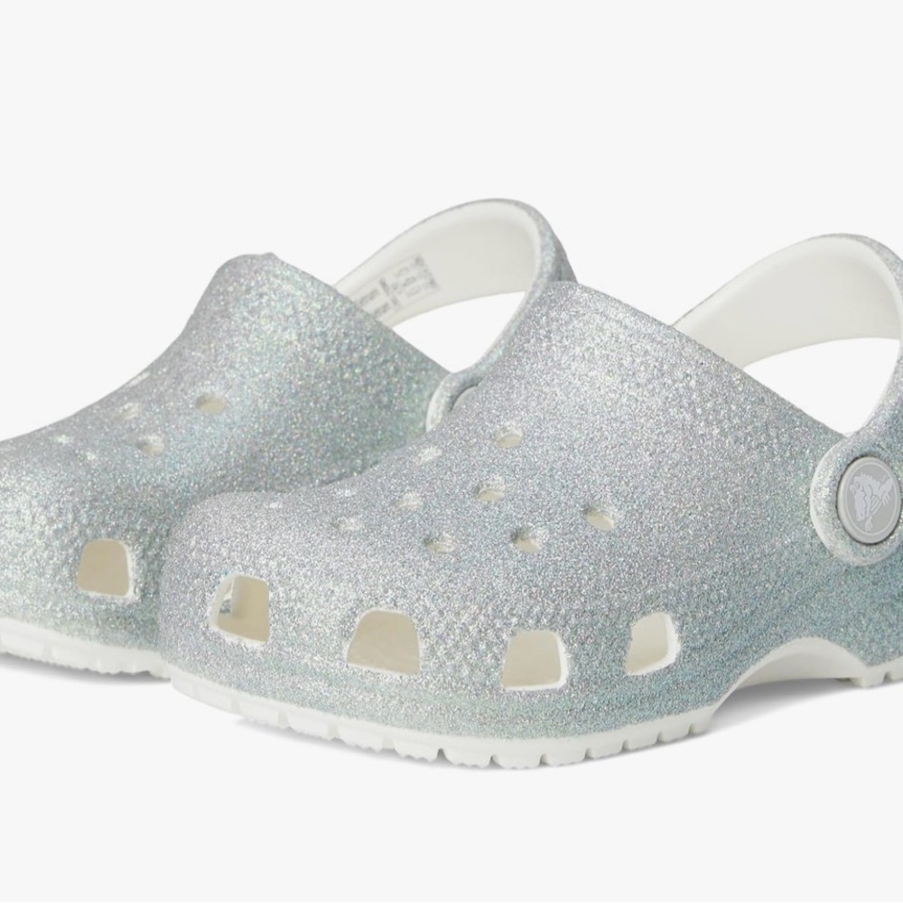 NWT CROCS Kids Iridescent Glitter Clogs C12
